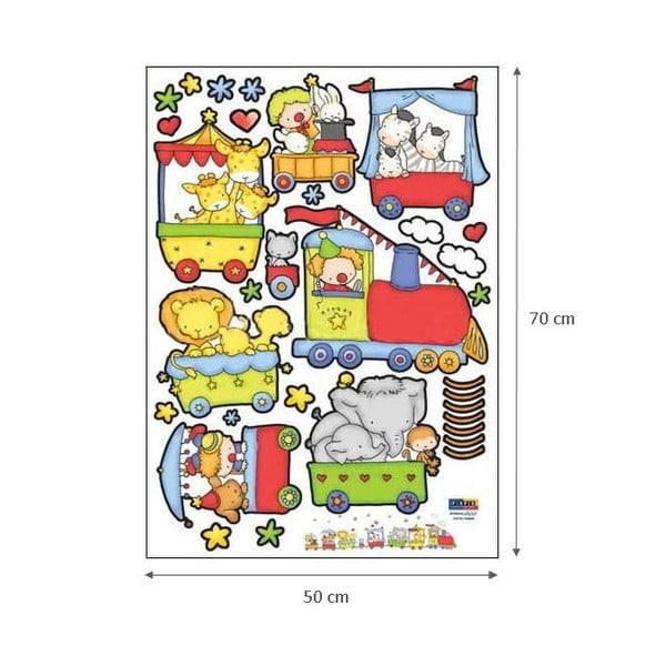 Zidna naljepnica Train of circus animals, 120 cm-image-2