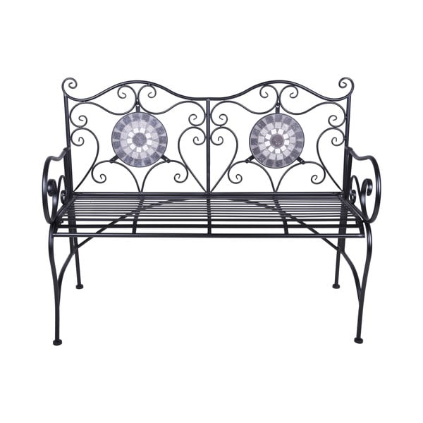 Crna metalna vrtna klupa Jalua – Garden Pleasure