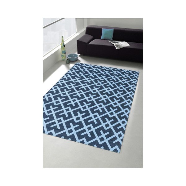 Plavi tepih Floorita City Loft Labyrinth, 130 x 190 cm-image-1