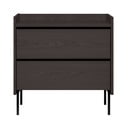 Crna visoka komoda u dekoru hrasta 80x82 cm Wrap – Bonami Selection