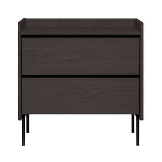 Crna visoka komoda u dekoru hrasta 80x82 cm Wrap – Bonami Selection
