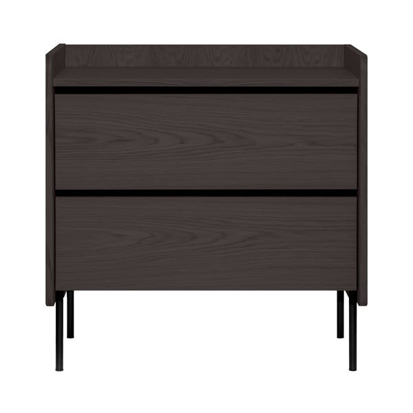 Crna visoka komoda u dekoru hrasta 80x82 cm Wrap – Bonami Selection