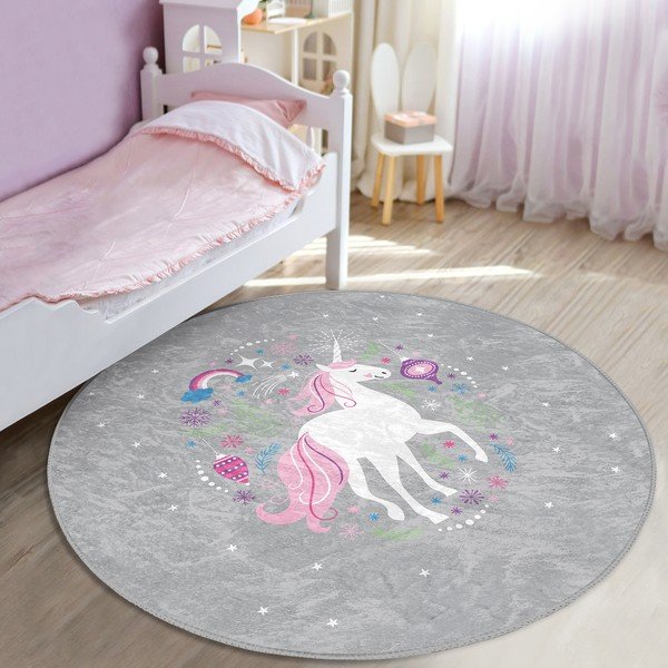 Sivi dječji tepih ø 120 cm Comfort – Mila Home-image-2