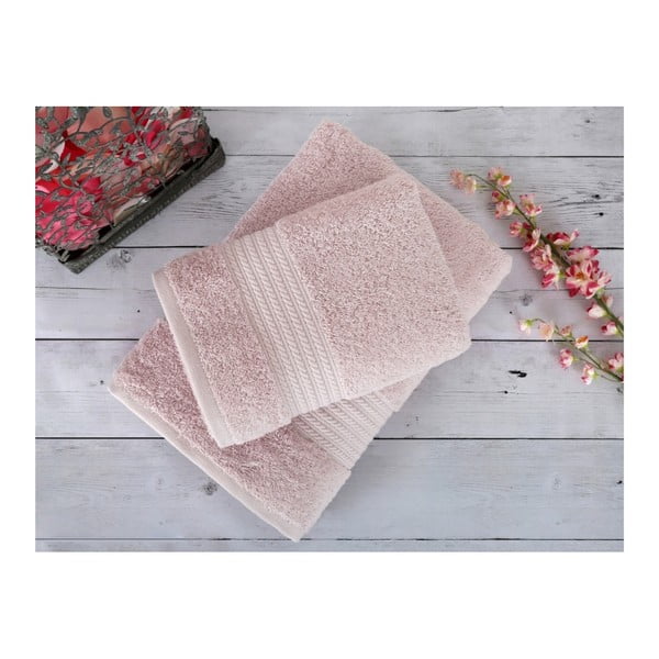 Puder roze ručnik Irya Home Egyptian Cotton, 70x130 cm