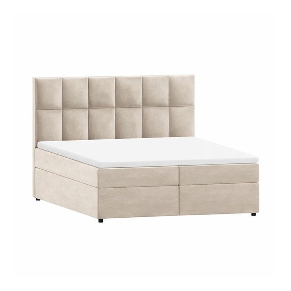 Bež boxspring krevet s prostorom za odlaganje 160x200 cm Flip – Ropez