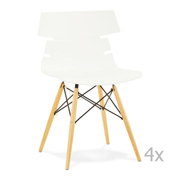 Set od 4 bijele blagovaonske stolice Kokoon Design Loss