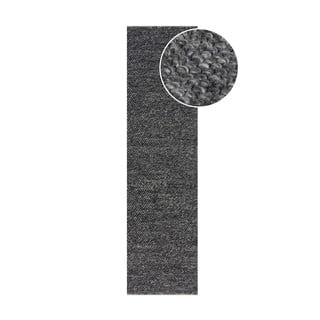 Tamno siva ručno rađena staza od mješavine vune 60x230 cm Minerals – Flair Rugs