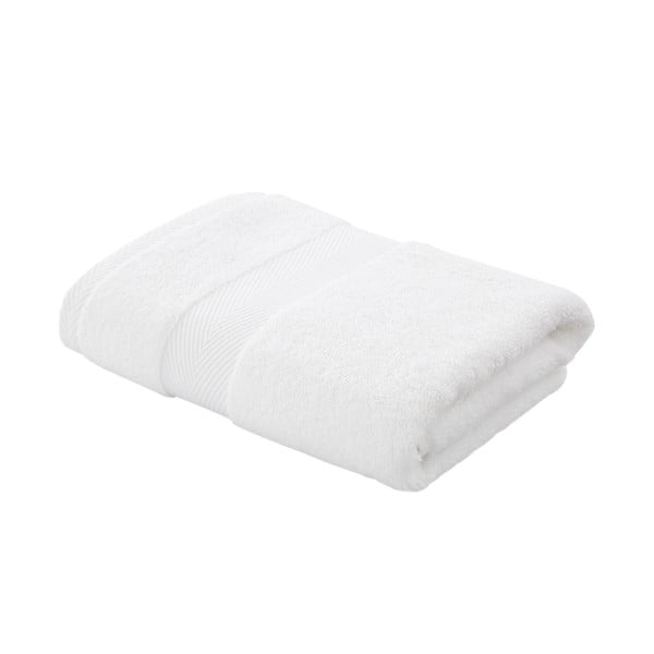 Bijeli pamučni ručnik s udjelom svile 50x90 cm - Bianca