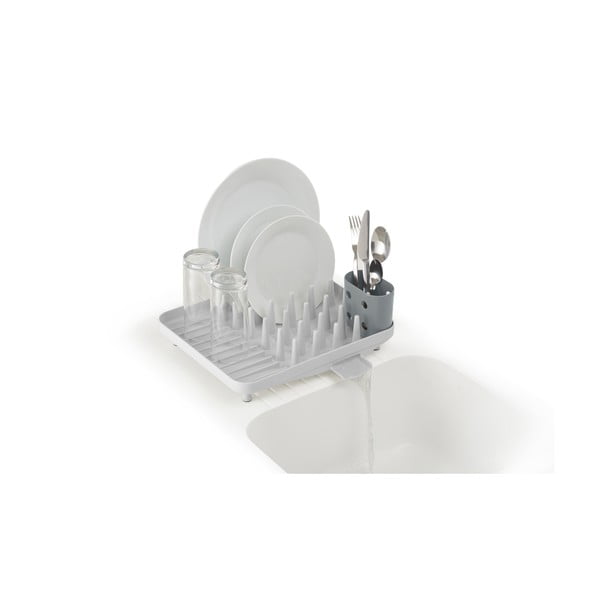 Svijetlo sivi plastičan ocjeđivač za posuđe 33,5x31,5 cm Duo – Joseph Joseph-image-3