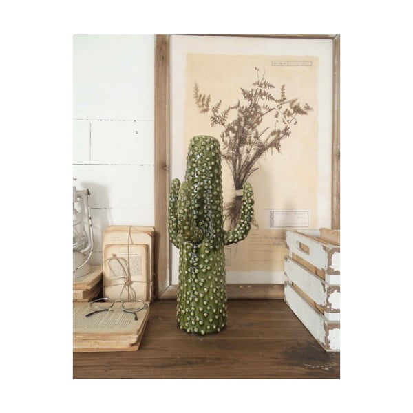 Zelena keramička statueta Orchidea Milano Cactus Summer In Italy, visina 41 cm