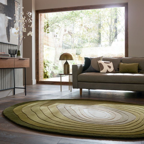 Zeleni ručno rađen vunen tepih 200x290 cm Puddle Ombre  – Flair Rugs-image-1
