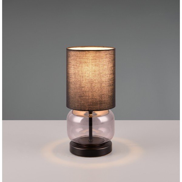 Crna/ljubičasta stolna lampa s tekstilnim sjenilom (visina 28,5 cm) Elio – Trio-image-1