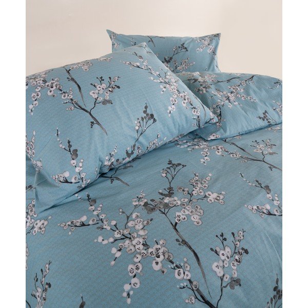 Plava posteljina za bračni krevet/za produženi krevet od renforce pamuka 240x220 cm Blue Floral – Mila Home Luxury-image-4
