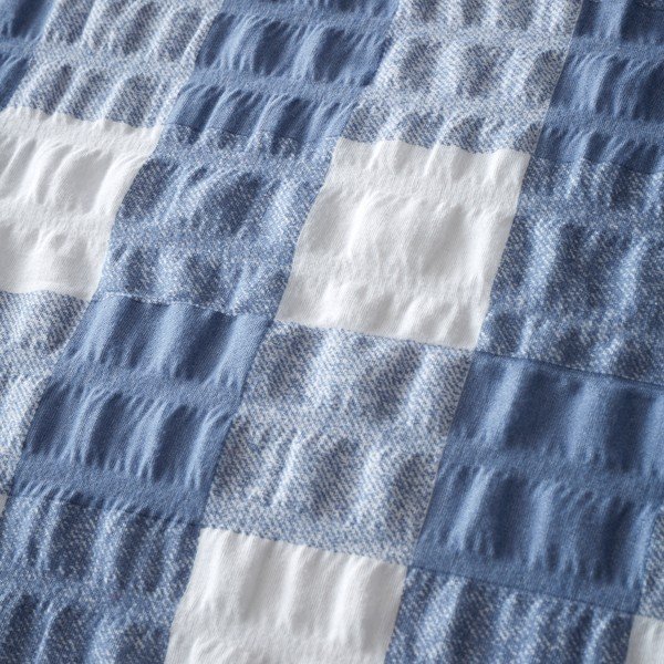 Plava flanelska posteljina za bračni krevet 200x200 cm Gingham Check – Catherine Lansfield-image-4