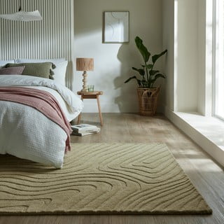 Kaki zeleni ručno rađen vunen tepih 120x170 cm Mesmerise Sage – Flair Rugs