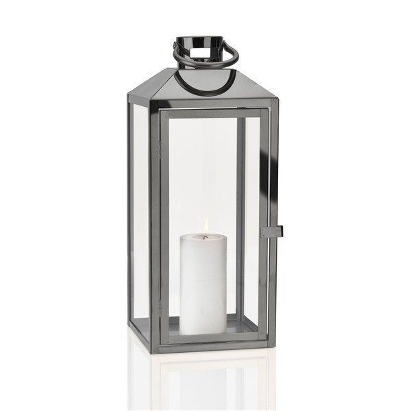 Lantern Villa Collection Clear Titanium, visina 52,5 cm