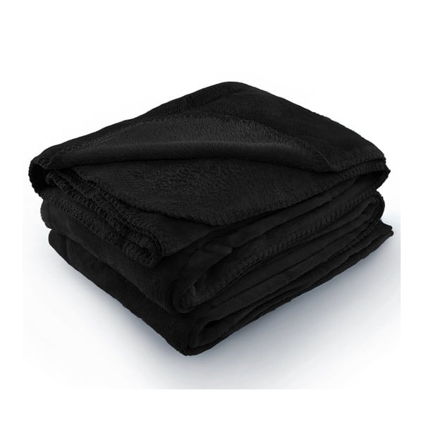 Crna deka od mikrovlakana AmeliaHome Tyler, 170 x 200 cm