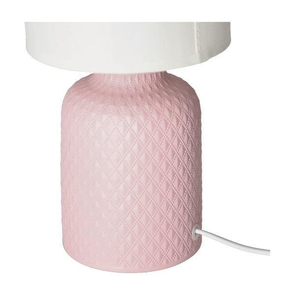 Ružičasta stolna lampa s tekstilnim sjenilom (visina 32 cm) Iner – Candellux Lighting-image-3