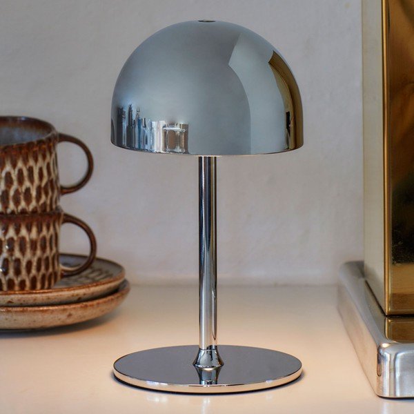 LED stolna lampa s daljinskim upravljačem u srebrnoj boji s metalnim sjenilom (visina 22 cm) Tim – Sirius-image-1