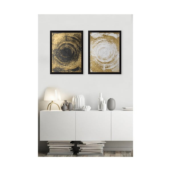 Set s 2 slike Tablo Center Circles Golden-image-1