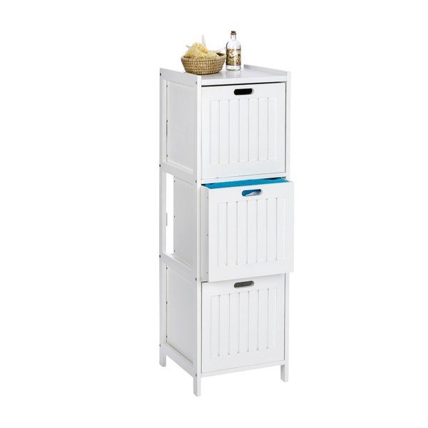 Bijeli drveni ormar za kupaonicu s 3 ladice Wenko Oslo-image-2