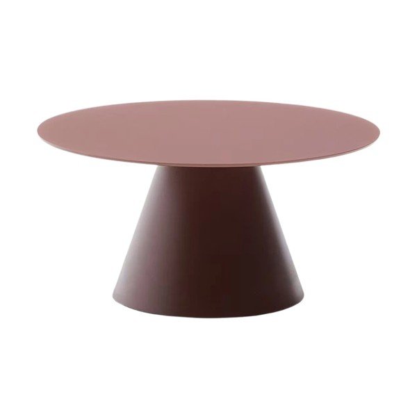 Okrugao stolić za kavu sa staklenom pločom stola boje terakote ø 80 cm Wilshire – Kave Home