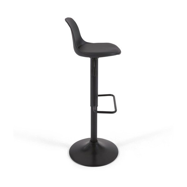 Mat crna barska stolica podesive visine od umjetne kože (visine sjedala 60 cm) Orlando-T – Kave Home-image-3
