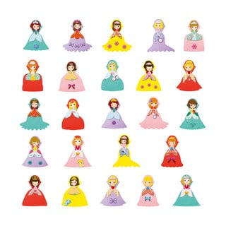 Set dječjih samoljepljivih naljepnica Djeco Princeze