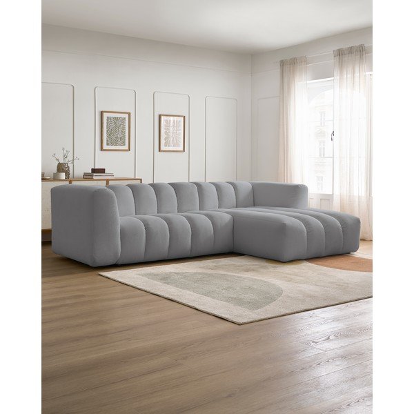 Svijetlo siva kutna garnitura (s desnim kutom/s ležaljkom) Talia – Bobochic Paris-image-1