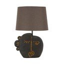 Smeđa stolna lampa s tekstilnim sjenilom (visina 39,5 cm) Tribal – Mauro Ferretti