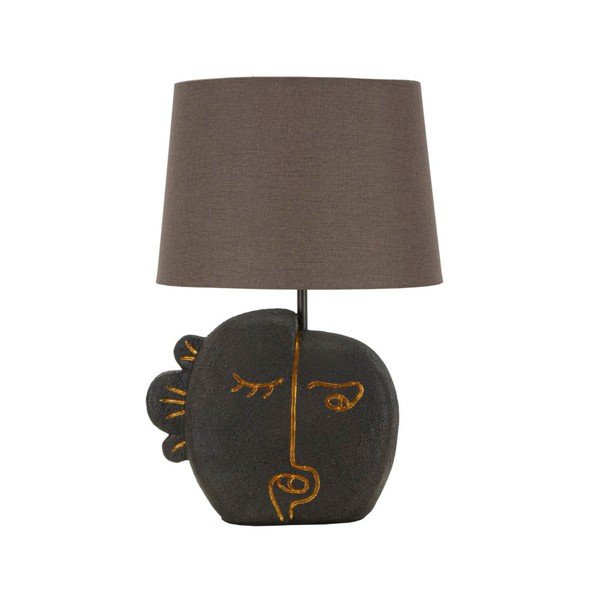 Smeđa stolna lampa s tekstilnim sjenilom (visina 39,5 cm) Tribal – Mauro Ferretti