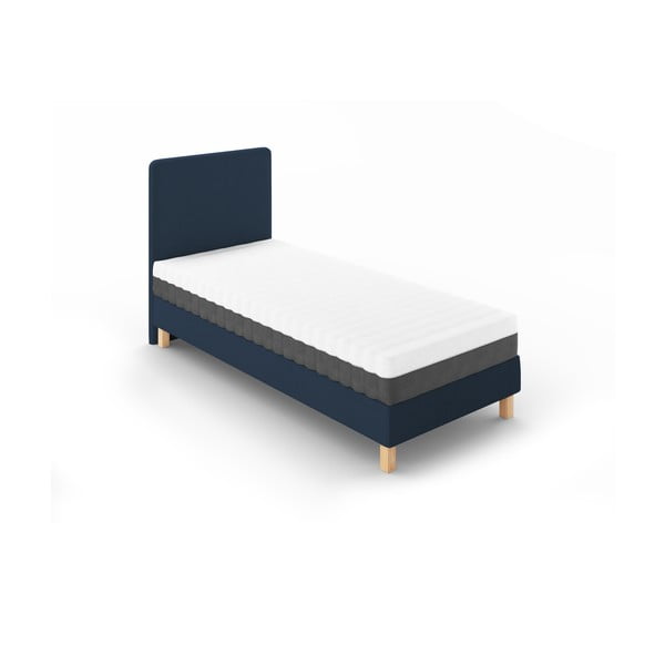 Tamno plavi tapecirani krevet s podnicom 90x200 cm Lotus – Cosmopolitan Design-image-1