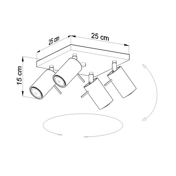 Siva stropna svjetiljka Sollux Etna Quatre-image-2