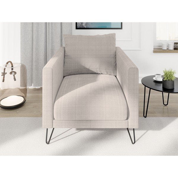 Svjetlo smeđa fotelja od šenila Freya – Ropez-image-1