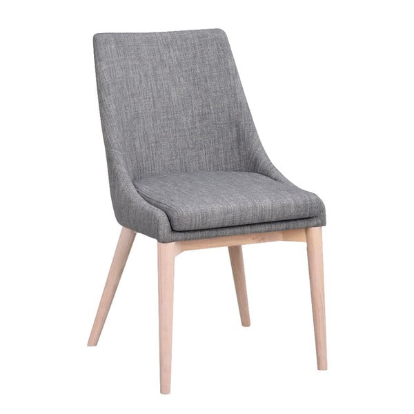 Siva tapecirana blagovaonska stolica sa svjetlosmeđim nogama Rowico Bea