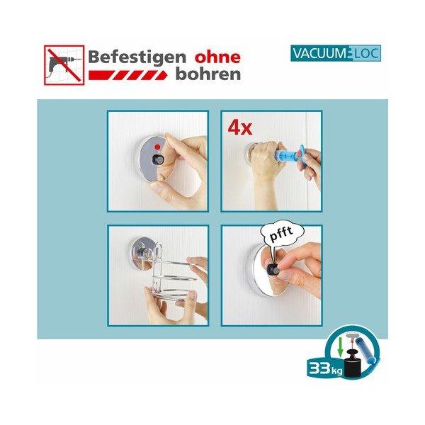 Samoljepljiv set pribora za kupaonicu od nehrđajućeg čelika u sjajno srebrnoj boji Quadro – Wenko-image-4