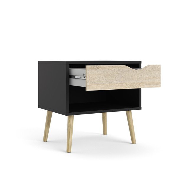 Crni noćni ormarić Tvilum Oslo-image-3