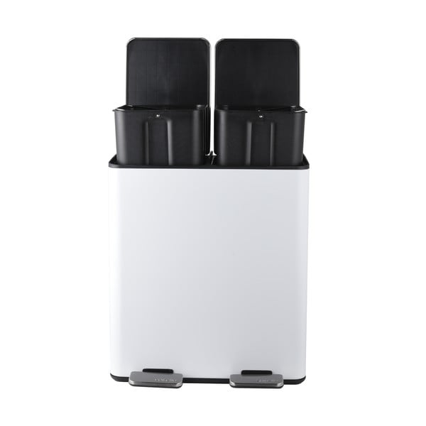 Mat bijela željezna kanta za smeće 2x20 l za odvojeni otpad/s pedalom   Aliya – Spirella-image-3