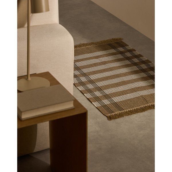 Bež obostrani/ručno rađen tepih 60x90 cm Barani – Kave Home-image-1