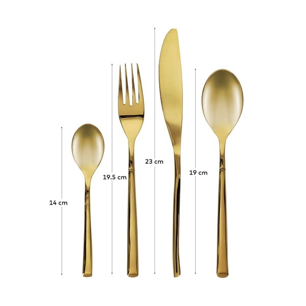 Pribor 16 kom od nehrđajućeg čelika u zlatnoj boji Lite – Kave Home-image-3