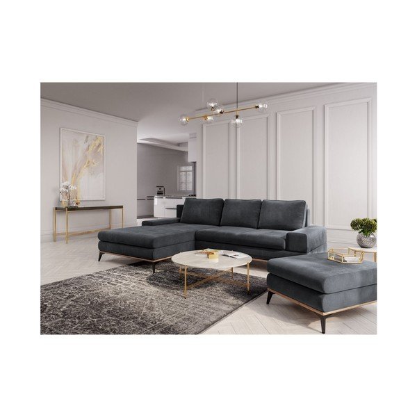 Tamno sivi puf s baršunastim navlakom Windsor & Co Sofas Astre-image-3