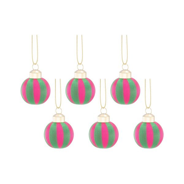 Tekstilni božićni ukrasi u setu 6 kom 12 cm Yarn Stripe – Sass & Belle