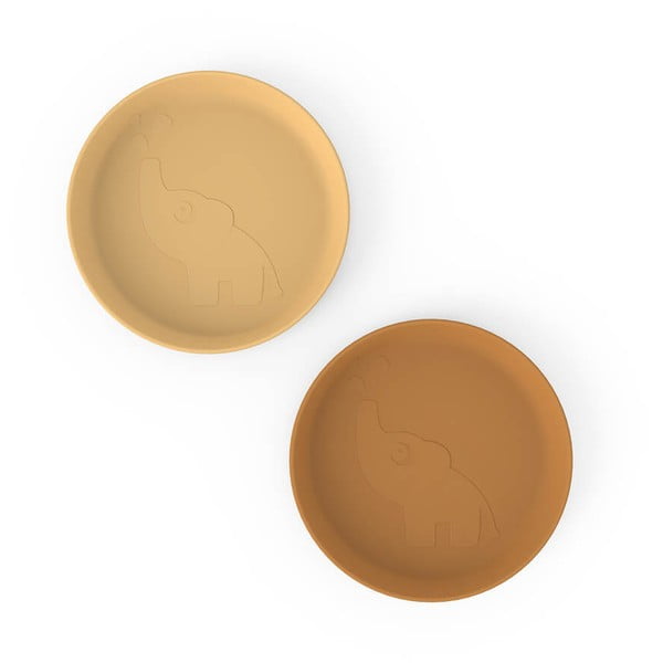 Set od 2 senf žuta dječja tanjura Done by Deer Elphee, ø 18,5 cm-image-1