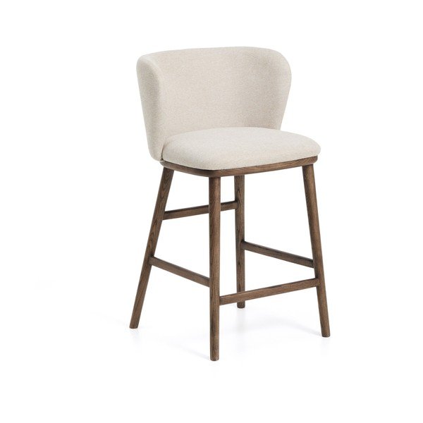 Bež podstavljena barska stolica (visine sjedala 65 cm) Ciselia – Kave Home