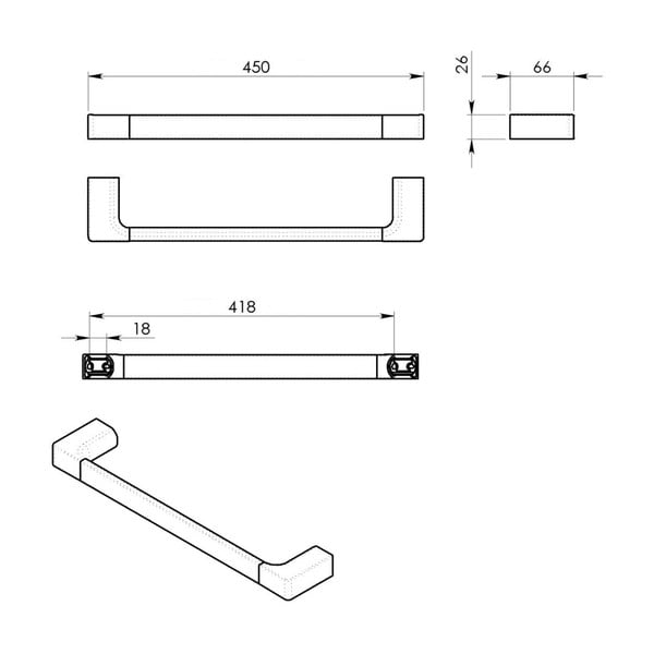 Mjedeni zidni držač za ručnike u zlatnoj boji Gedy Pirenei – Sapho-image-2