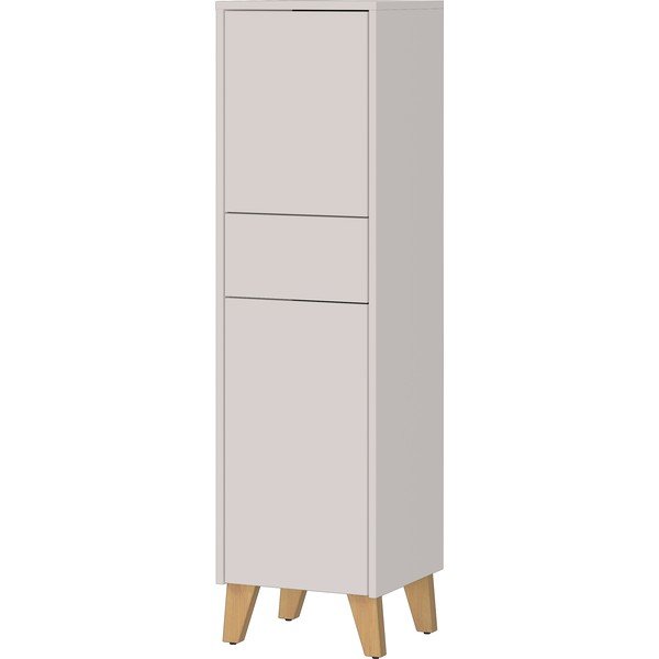 Krem visok kupaonski ormarić u mat dekoru 33x123 cm Arnea – Germania