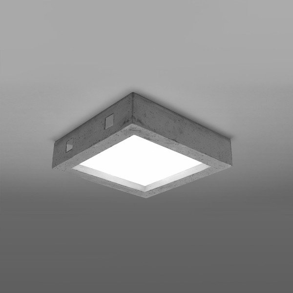 Siva LED stropna svjetiljka sa staklenim sjenilom 33x33 cm Lucia - Sollux-image-2