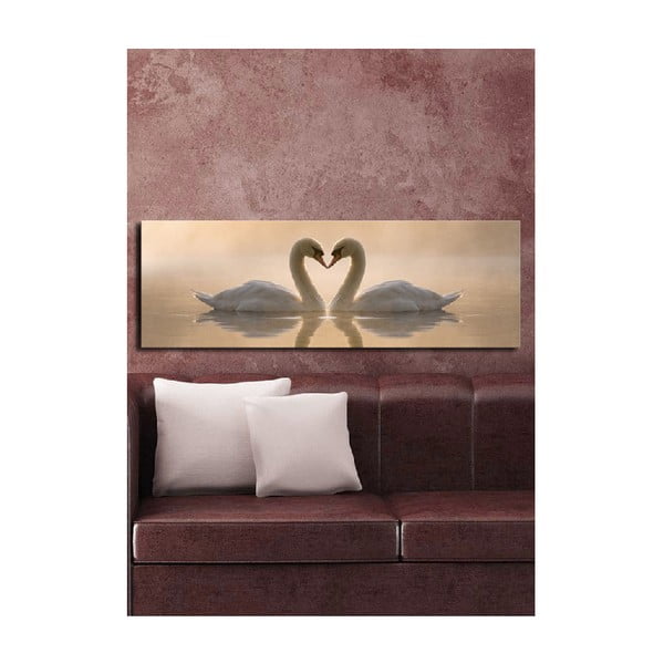 Slika na platnu Swan Love, 90 x 30 cm-image-1
