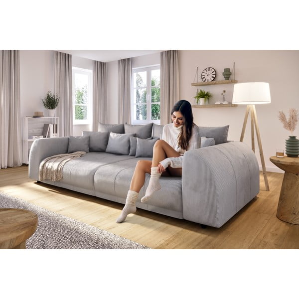 Tamno siva sofa od samta 310 cm Vanessa – Ropez-image-4