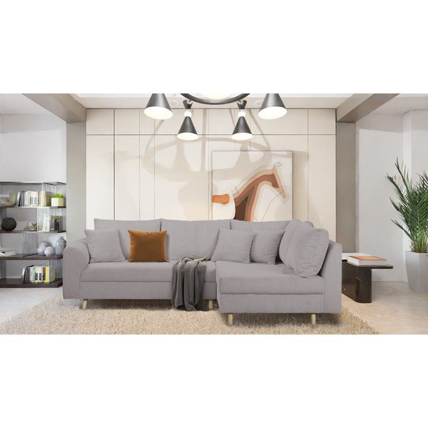 Siva kutna garnitura od samta (s desnim kutom) Ariella – Ropez-image-1